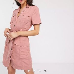& other stories belted linen blend dress